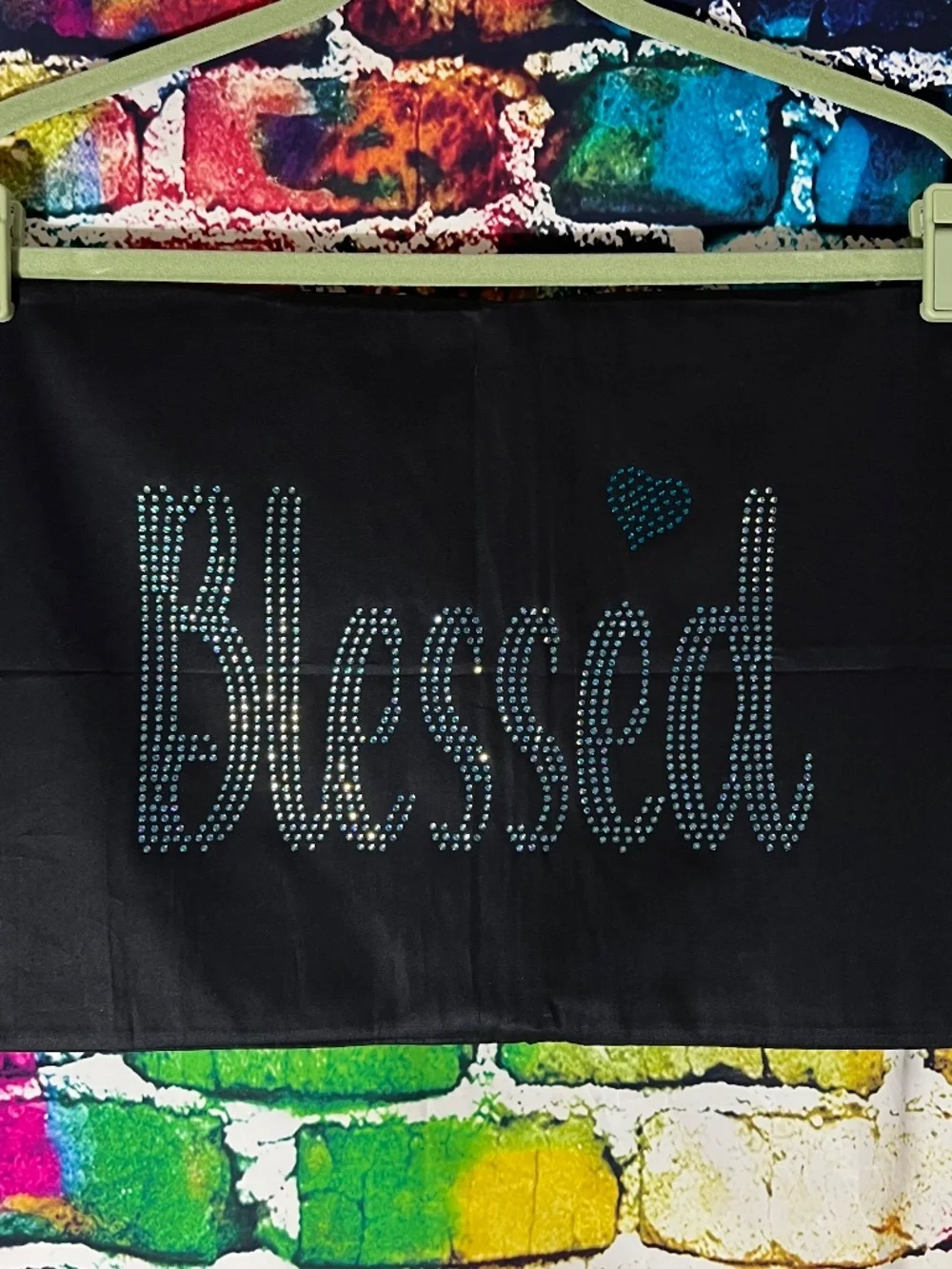 Blessed Rhinestone Throw Pillow Cover [35R]
